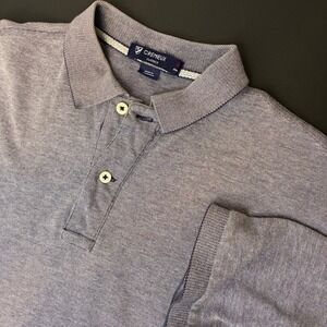 Cremieux Classics Polo Shirt Blue Short Sleeve Men's Size Medium 38 Crest Logo